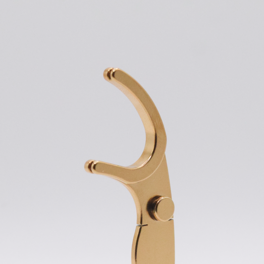 Reusable Dental Floss Holder, Gold TiN Coated Stainless Steel