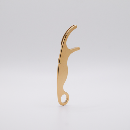 Reusable Dental Floss Holder, Gold TiN Coated Stainless Steel